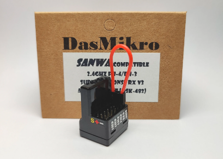 DASMIKRO SANWA SUPER RESPONSE FREE ANTENNA 4CH RECEIVER V3 FH-4 FH-3 FOR RC RACING DSK-482N - Image 4