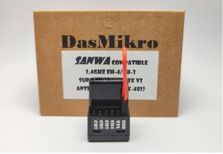 DASMIKRO SANWA SUPER RESPONSE FREE ANTENNA 4CH RECEIVER V3 FH-4 FH-3 FOR RC RACING DSK-482N - Image 5